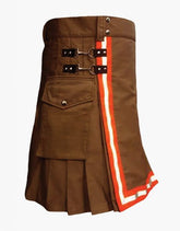 Brown Utility Kilt Firefighter - Scottish Kilt Jacket™ USA-UK